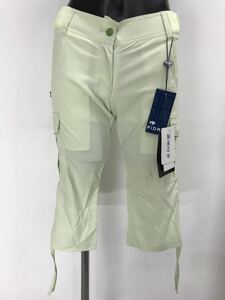 【USED】FIDRA フィドラ ポリエステル ストレッチ 七分丈 クロップドパンツ 撥水 グリーン系 緑 レディース XS ゴルフウェア