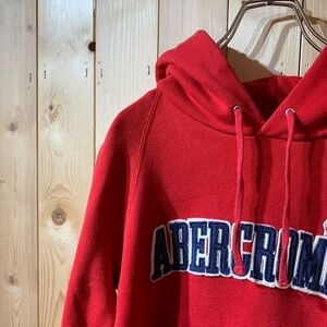 [KWT3613] ABERCROMBIE&FITCH vintage フード付きパーカー レディース レッド M 60