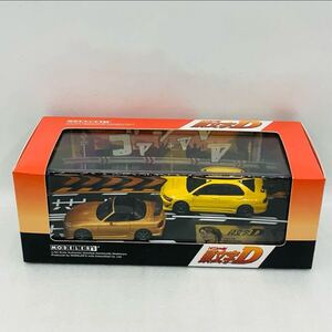 ミニカー1/64 頭文字D Vol.6 大宮智史ロードスター＆小早川ランサーエボ 専用プレート クリアカバー付属 しげの秀一 講談社 アニメコミック