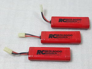 NASA 2000mAh バッテリー　3本セット　7.2V 検)　TT02 2000 SCR