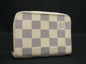 1円 ■美品■ LOUIS VUITTON ルイヴィトン N63069 ダミエアズール ジッピーコインパース コインケース 財布 小銭入れ アイボリー系 FB3543