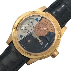 アザーブランド other brand LOUIS MOINET テンポグラフ LM-13.65.51 ブラック/ホワイト K18PG/革ベルト（アリゲーター）腕時計メンズ 中古