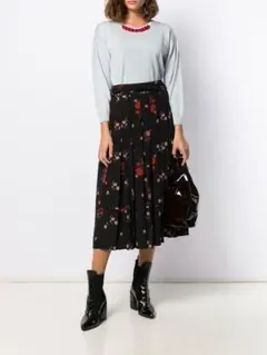 【Simone Rocha】 SILK Floral Pleated Skirt