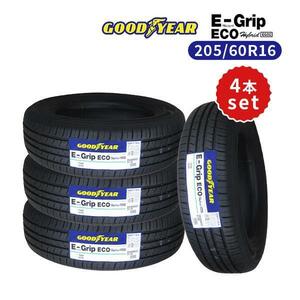 4本セット 205/60R16 2024年製造 新品サマータイヤ GOODYEAR EfficientGrip ECO EG01 送料無料 205/60/16