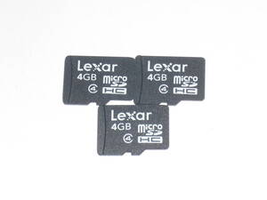 動作保証！送料無料！Lexar microSDHC 4GB クラス④ 3枚セット