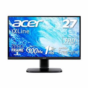 【中古】Acer スタンダードモニター 27インチ フルHD VA 100Hz 1ms HDMI1.4 スピーカー ヘッドホン端子 KA270Hbm