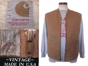 ビンテージ Carhartt ダックベスト USAアメリカ製 SCOVILLジップ VINTAGE マッコイズ work ウエアハウス RRL ガーメンツ model ガーメンツ