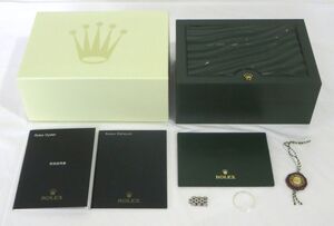 1000円スタート 腕時計付属品のみ ROLEX ロレックス 空箱 外箱 王冠ロゴ/内箱 グリーン/赤タグ/コマ/小冊子/カードケース 他 WHO K60032