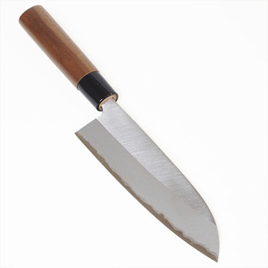 [新品 土佐打刃物 青鋼] 三徳包丁(万能包丁) 磨き 両刃 刃渡り18cm