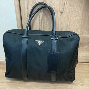 美品　PRADA SAFFIANO TRAVELプラダ　サフィアーノレザー　ブリーフケースブラック ナイロン レザー ビジネスバッグ 正規品