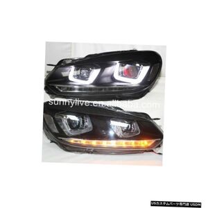 輸入カーパーツ ゴルフ6 LEDデビルアイヘッドライトプロジェクターレンズ付き2009-2013 YZV2タイプ Golf 6