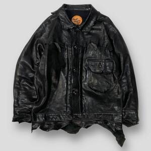 希少 美品 GOODKARMA DEVELOPMENT / グッドカルマ ディベロップメント Leather Blouse ”DAVE” 1 SSM4652 1st-Type レザージャケット