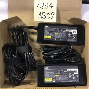 （1204AS09）送料無料/中古/NEC/ADP89(PC-VP-WP120/PA-1121-08/OP-520-76424)/19V/6.32A/純正 ACアダプタ 2個セット