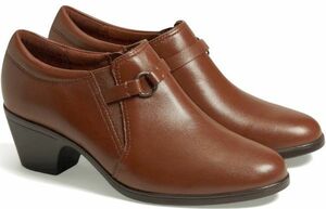 Clarks 26cm ブーツ タン ブラウン レザー 軽量 サイド ゴア サイド ジッパー パンプス ヒール オフィス スニーカー AAA196