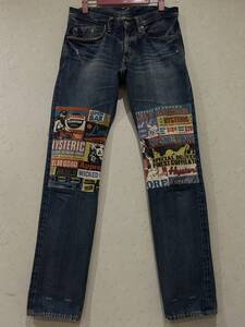 ※ HYSTERIC GLAMOUR ヒステリック グラマー セクシーガール膝切替 セルビッチ デニムパンツ インディゴ 日本製 28 　　　　　　 BJBB.AB