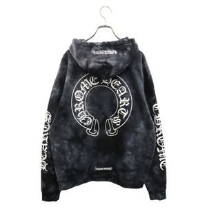 CHROME HEARTS クロムハーツ Horseshoe Hoodie Black Tie Dye タイダイ柄ホースシュープリントプルオーバーパーカー ブラック