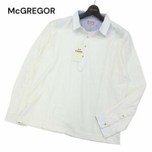 【新品 未使用】 McGREGOR マクレガー Budge Dragon バッジドラゴン★ 通年 長袖 ポロシャツ Sz.LL　メンズ 白 大きいサイズ　I4T00237_1#C