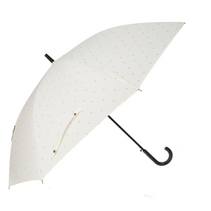 ☆ ミディアムドットベージュ ☆ amusant sous la pluie 大きな長傘 65cm 傘 レディース 大きめ 65cm 長傘 雨傘 ワンタッチ傘 ジャンプ傘