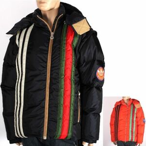 【CU】ネイビサイズ50　adidas x Gucci アディダス グッチ コラボ 限定 2WAY ダウンジャケット 713712 ネイビー/ZALUJ 4210 ダウンベスト