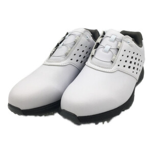 coco 中古 フットジョイ FootJoy ゴルフシューズ 24.5cm ホワイト NEW eComfort Boa シンプル 美品 [98637J] 10069