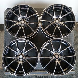 管理番号：A2-86【4本価格】【18x7.5J 5x114.3 ET+45 ハブ73】weds SA-10R・ヴェルファイア ヴォクシー等・ブラポリ・適格請求書発行可能