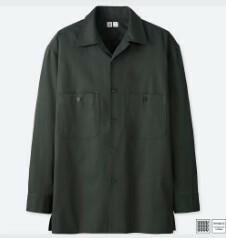 UNIQLO U（ユニクロ ルメール コラボ） オープンカラーシャツ（長袖） Dark Gray L 新品未使用タグ付き レア 旧タグ