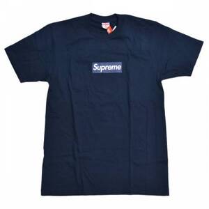 国内正規 新品 15ss SUPREME シュプリーム × New York Yankees ヤンキース BOX LOGO TEE Tシャツ ネイビー M R2A-140603