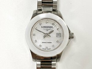 LONGINES ロンジン Conquest コンクエスト レディース腕時計 防水 クォーツ ステンレス シルバー ダイヤ 定価19.6万円 L3.157.4 稼働品