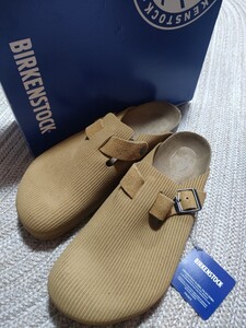 新品 定価20900 BIRKENSTOCK BOSTON スエード コーデュロイ 43 28cm ブラウン ビルケンシュトック ボストン サンダル