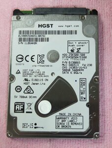 HGST 2.5インチ HDD 500GB 7mm 使用時間 25,855H