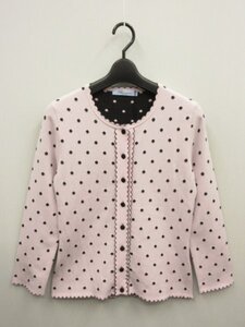 ブルマリンBlumarine★定価￥121000(税込) ドット柄　スカラップデザインニットカーディガン◆サイズ40◆国内正規品◆未使用