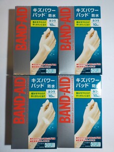 BAND-AID バンドエイド キズパワーパッド ふつうサイズ 防水 60mm x 20mm 10枚入 絆創膏 カットバン 4個セット y10576-4-HB7