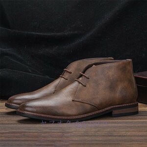 R149新品デザートブーツ メンズブーツ ショートブーツ チャッカブーツ 短靴 紳士靴 ブラウン 24.5cm~28.5cm