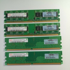 ◆hynix製デスクトップ用メモリ HYNIX 1R×8　PC2-5300U-555-12 512MB×4枚