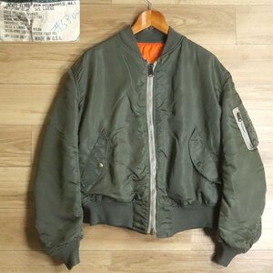 #5T/O10.30-1　米国製　ALPHA INDUSTRIES　アルファ　MA-1　フライトジャケット　Lサイズ　N-2B　N-3B　ジャンパー　ブルゾン