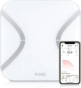 FiNC SmartScale (スマホ連動 体組成計 自動記録 Bluetooth)【薄型 高性能体重計 体重/BMI/内臓脂肪/体脂肪/体年齢　no.394