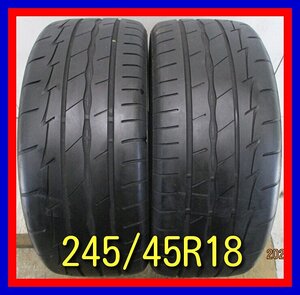 ■中古タイヤ■　245/45R18 100W BRIDGESTONE POTENZA RE003 シーマ フーガ スカイライン等 夏タイヤ オンロード 激安 送料無料　A997