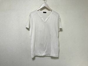 本物ジョセフオムJOSEPHHOMMEジョゼフコットンストレッチキーネック無地インナー半袖Tシャツビジネススーツアメカジメンズ日本製48L白