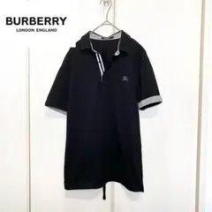 【美品・日本製】 Burberry BLACK LABEL ライン入り ポロ