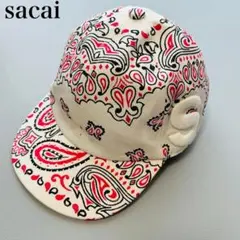 sacai 22ss Sロゴ刺繍 バンダナ ペイズリー柄 キャップ