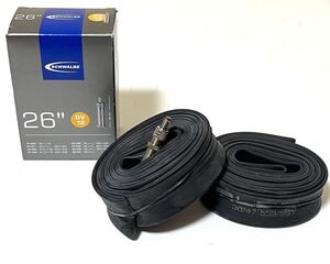 【送料無料特価】26インチ英式チューブ Schwalbe DV12 26×1.25-1.75 (26×1-3/8適合) 新品箱2個セット《ママチャリ/一般車/650AB》