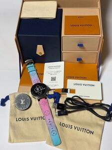 【美品】 Ｖ2 ルイヴィトン LOUIS VUITTON QA050 接続確認済 タンブール ホライゾン コネクテッドウォッチ 保存箱 充電器付き 腕時計