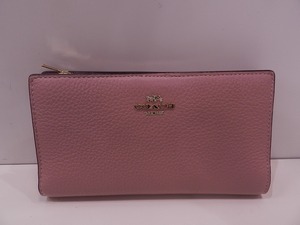 コーチ COACH 二つ折り財布 ピンク C8329