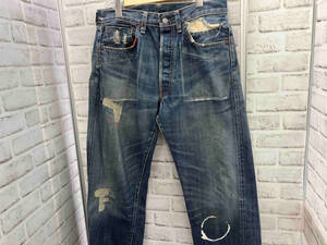 LEVI’S／501XX／BIG E／赤耳／00s／55501／ダメージ加工／サイズ32／インディゴ／日本製／ジーンズ／リーバイス