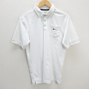 z■ナイキ/NIKE GOLF ドライフィット半袖ポロシャツ 599136【L】白/men