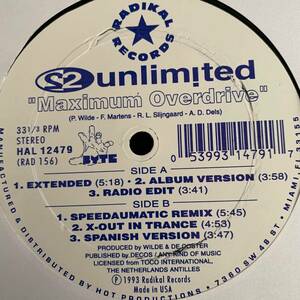 ◆ 2 Unlimited - Maximum Overdrive ◆12inch US盤