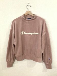 Champion チャンピオン　ベロアスウェット　ハイネック　トレーナー　古着　スウェット　トレーナー　ロゴワッペン