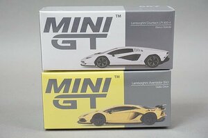 MINI GT / TSM 1/64 ランボルギーニ カウンタック LPI 800-4 Bianco Siderale / アヴェンタドール SVJ Giallo Orion 2点セット