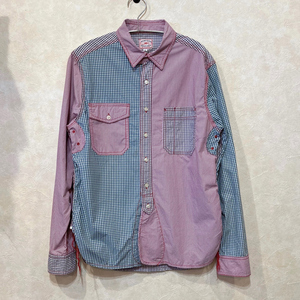 ビームス　BEAMS HEART　クレイジーパターン デザインワークシャツ　size M ギンガムチェック