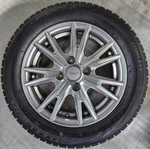 【W011】☆スタッドレスタイヤ＋アルミホイール☆　155/65R14 75Q 2018年製 BRIDGESTONE BLIZZAK VRX 送料込み！